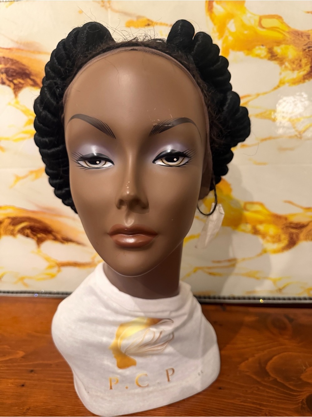 Black Twisted  full lace Wig